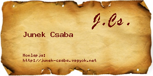 Junek Csaba névjegykártya