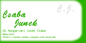 csaba junek business card